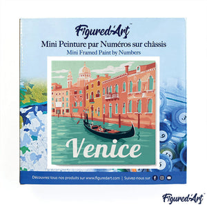 Mini Pintura por Números 20x20cm con bastidor Póster de Viaje Venecia