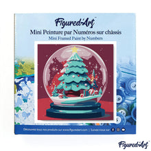 Cargar imagen en el visor de la galería, Mini Pintura por Números 20x20cm con bastidor Árbol de Navidad en Bola de Nieve