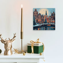Cargar imagen en el visor de la galería, Mini Pintura por Números 20x20cm con bastidor Navidad en Ámsterdam