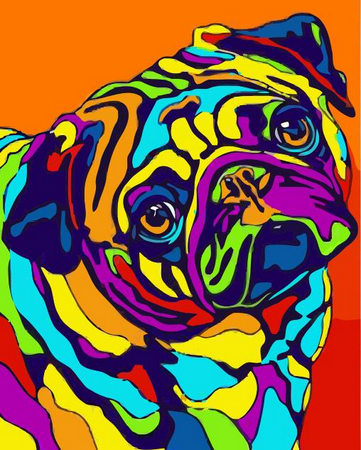 Pintar por números - Pop Art de Perros y Colores