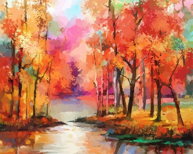 Pintar por números - Paseo en otoño - Pinta un cuadro