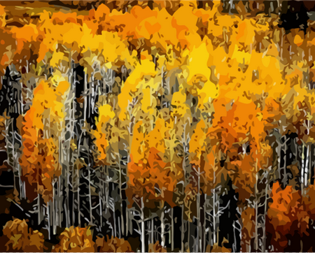 Pintar por números - Bosque y color de otoño