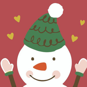 Pintar por números niños - Muñeco de nieve con sombrero verde