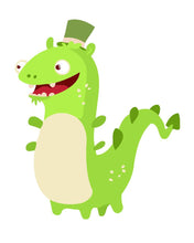 Cargar imagen en el visor de la galería, Pintar por números niños - Dinosaurio verde