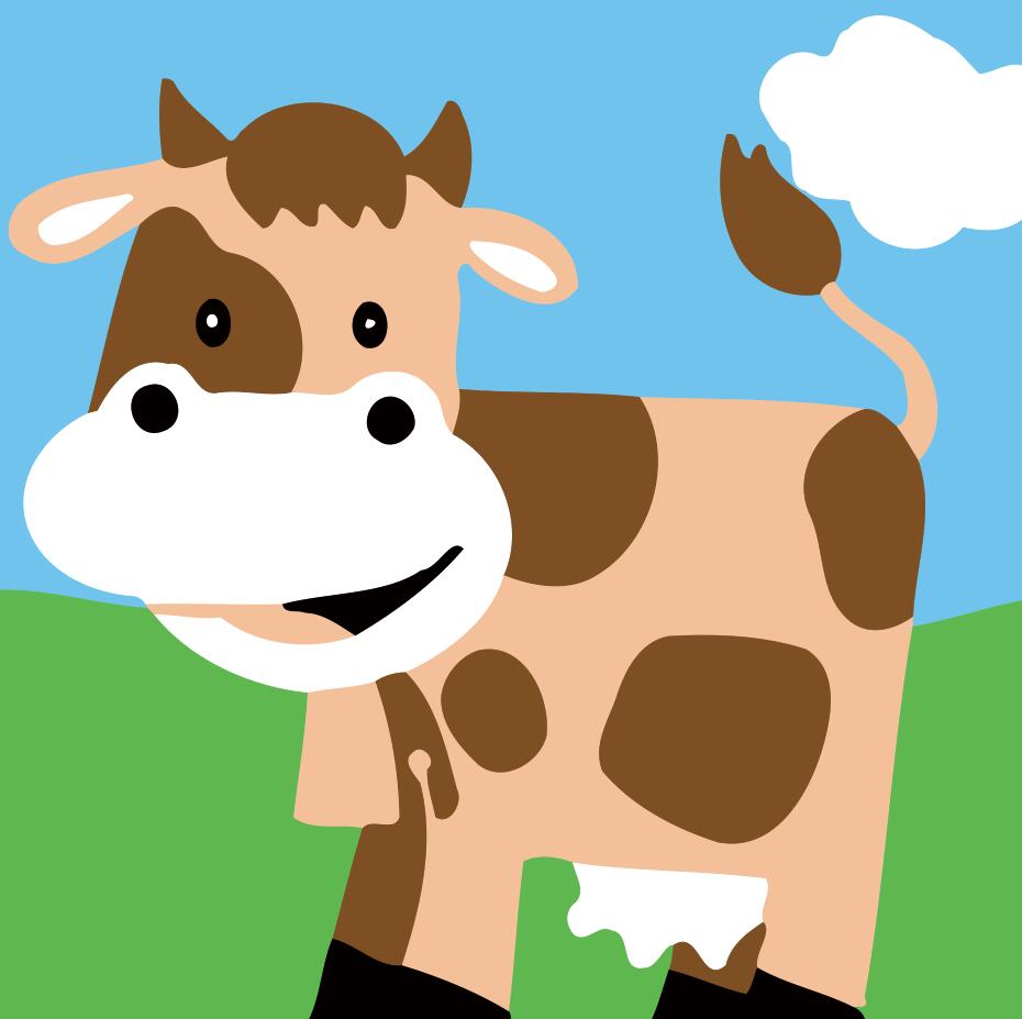 Pintar por números niños - Vaca