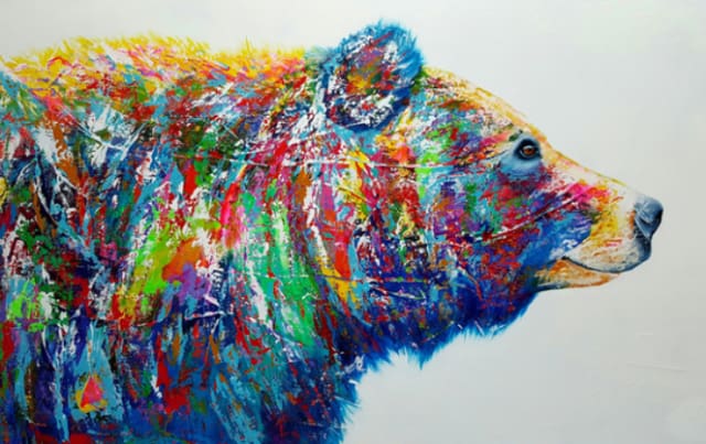 Pintar Por Números - Abstracto - Figuredart - Animales Osos Pop Art