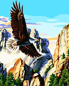 Pintar Por Números - Águilas De La Montaña - Figuredart - Animales Montañas Paisajes