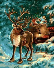 Cargar imagen en el visor de la galería, Pintar Por Números - Alces De Navidad - Figuredart - Animales Navidad