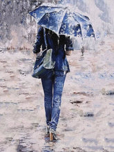 Cargar imagen en el visor de la galería, Pintar Por Números - Andando Al Trabajo Bajo La Lluvia - Figuredart - Romanticismo