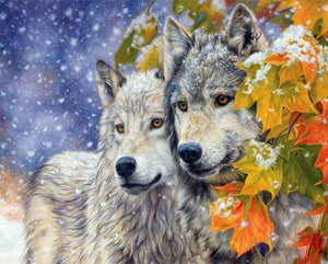 Pintar Por Números - Arce Nieve Lobo - Figuredart - Animales Lobos
