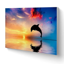 Cargar imagen en el visor de la galería, Pintar Por Números - Atardecer Delfín - Figuredart - Animales Dolfines