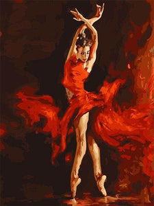 Pintar Por Números - Bailarina De Fuego - Figuredart - Baile Romanticismo
