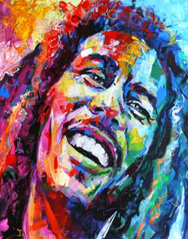 Pintar Por Números - Bob Marley Acuarela - Figuredart - Pop Art Retrato