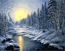 Cargar imagen en el visor de la galería, Pintar Por Números - Bosque Nevado - Figuredart - Paisajes