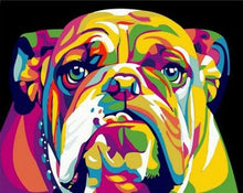 Cargar imagen en el visor de la galería, Pintar Por Números - Bulldog De Color - Figuredart - Animales Pop Art Principiantes