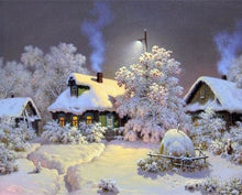 Cargar imagen en el visor de la galería, Pintar Por Números - Cabaña De La Nieve 1 - Figuredart - Paisajes