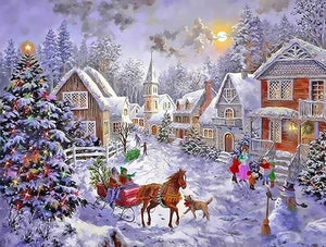 Pintar Por Números - Cabaña Navidad - Figuredart - Navidad