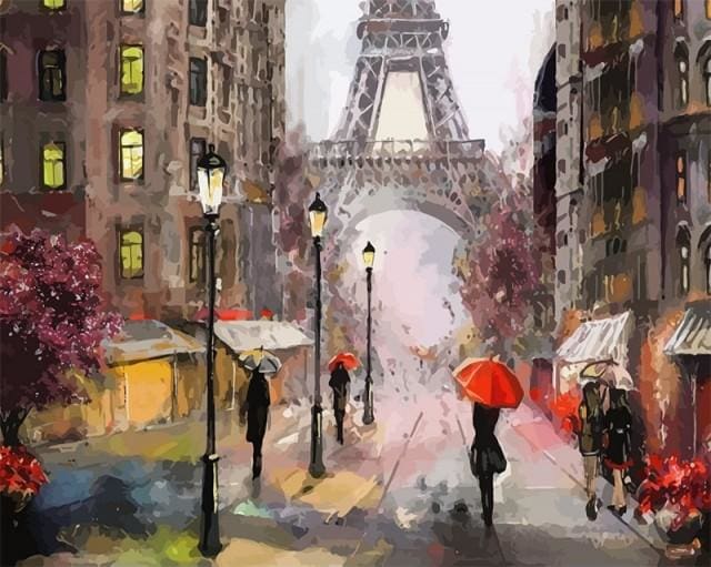 Pintar Por Números - Calles De París - Figuredart - Ciudades Novedades