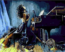 Cargar imagen en el visor de la galería, Pintar Por Números - Chica Tocando Piano - Figuredart - Baile