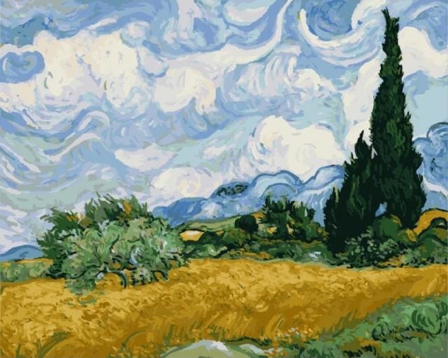 Pintar Por Números - Cielo De Van Gogh - Figuredart - Paisajes Van Gogh