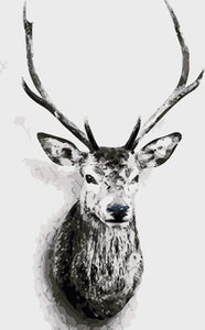 Pintar Por Números - Ciervo En Blanco Y Negro - Figuredart - Animales