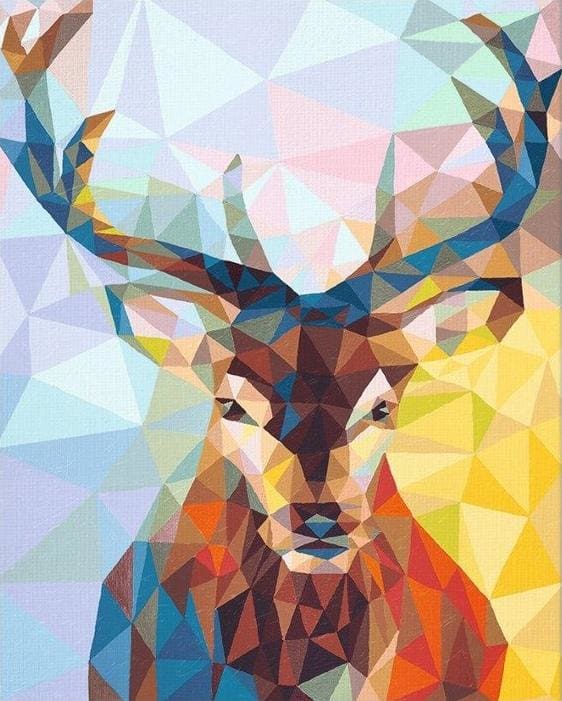 Pintar Por Números - Ciervos De Cerámica De Cristal - Figuredart - Animales