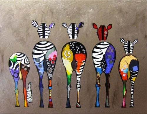Pintar Por Números - Cinco Culos De Cebras - Figuredart - Animales