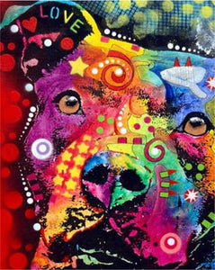 Pintar Por Números - Colorido Perro - Figuredart - Animales Perros Pop Art