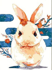 Pintar Por Números - Conejo Con Flores - Figuredart - Animales