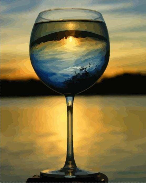 Kit De Pintura Por Números - Botella De Vino Y Uvas, 40x50 Cm, Incluye Lienzo, Pinturas Y Pinceles, Ideal Para Decorar Y Relajarse