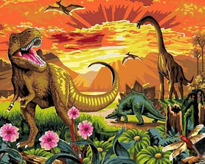 Pintar Por Números - Dinosaurios De Jurassic Park - Figuredart - Animales