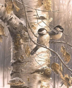Pintar Por Números - Dos Pájaros En Las Ramas - Figuredart - Animales Pájaros