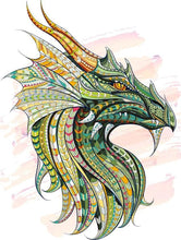 Cargar imagen en el visor de la galería, Pintar Por Números - Dragón Verde - Figuredart - Animales Dragones