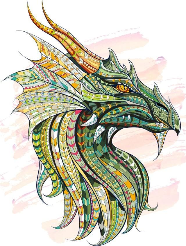 Pintar Por Números - Dragón Verde - Figuredart - Animales Dragones