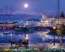 Cargar imagen en el visor de la galería, Pintar Por Números - El Mar Mediterráneo - Figuredart - Barcos Ciudades Paisajes