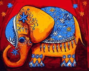 Pintar Por Números - Elefante De Dibujos Animados - Figuredart - Animales Elefantes