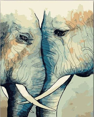 Pintar Por Números - Elefantes Se Reúnen - Figuredart - Animales Elefantes Novedades