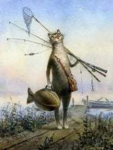 Cargar imagen en el visor de la galería, Pintar Por Números - Gato De Pesca - Figuredart - Animales Gatos