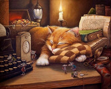 Cargar imagen en el visor de la galería, Pintar Por Números - Gato Dormilón - Figuredart - Animales Gatos
