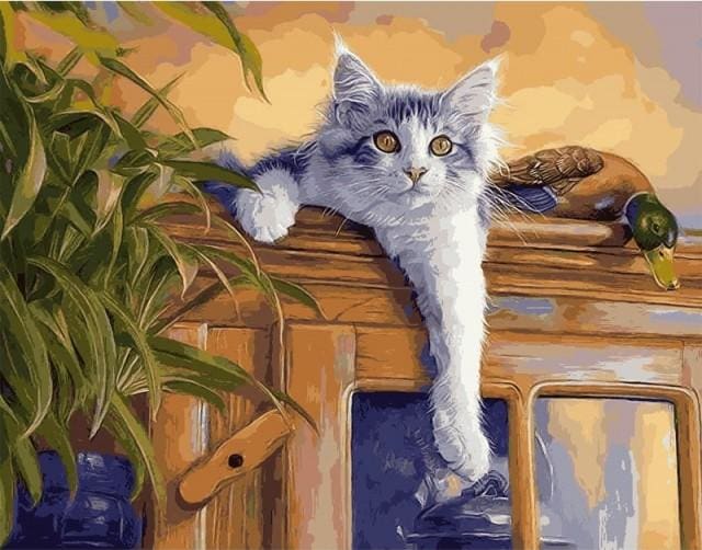 Pintar Por Números - Gatos Y Patos - Figuredart - Animales Gatos