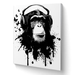 Pintar Por Números - Gorila Con Auriculares - Figuredart - Animales