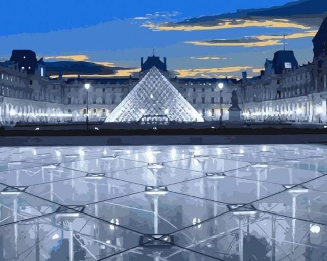 Pintar Por Números - Gris Continental Louvre - Figuredart - Ciudades