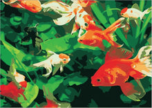 Cargar imagen en el visor de la galería, Pintar Por Números - Hojas Verdes Y Peces De Colores - Figuredart - Animales Peces