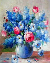 Cargar imagen en el visor de la galería, Pintar Por Números - Jarrón Azul Y Rojo - Figuredart - Flores