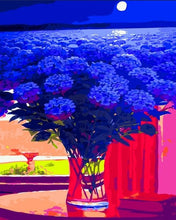 Cargar imagen en el visor de la galería, Pintar Por Números - Jarrón Azul - Figuredart - Flores Paisajes