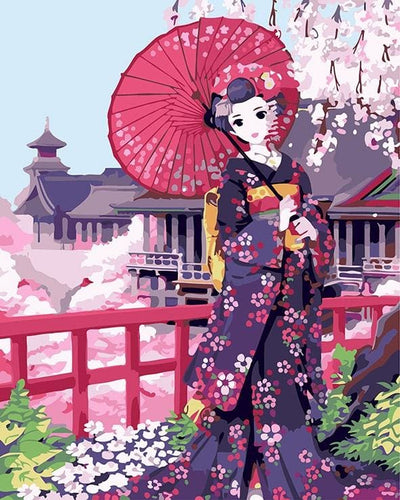 Pintar Por Números - Kimono - Figuredart - Deseos De Otros Lugares