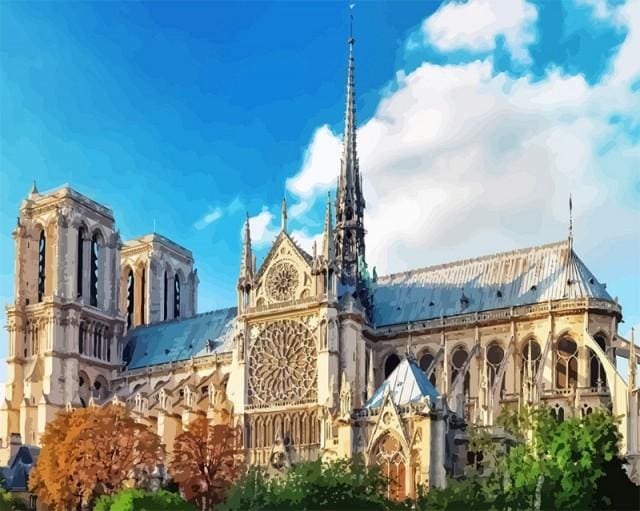 Pintar Por Números - La Catedral De Notre Dame En París - Figuredart - Ciudades