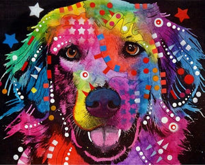 Pintar Por Números - Labrador Colorido - Figuredart - Animales Pop Art