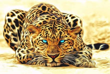 Cargar imagen en el visor de la galería, Pintar Por Números - Leopardo Ojos Azules - Figuredart - Animales