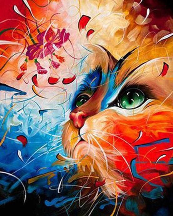 Pintar Por Números - Los Gatos De Colores - Figuredart - Animales Gatos